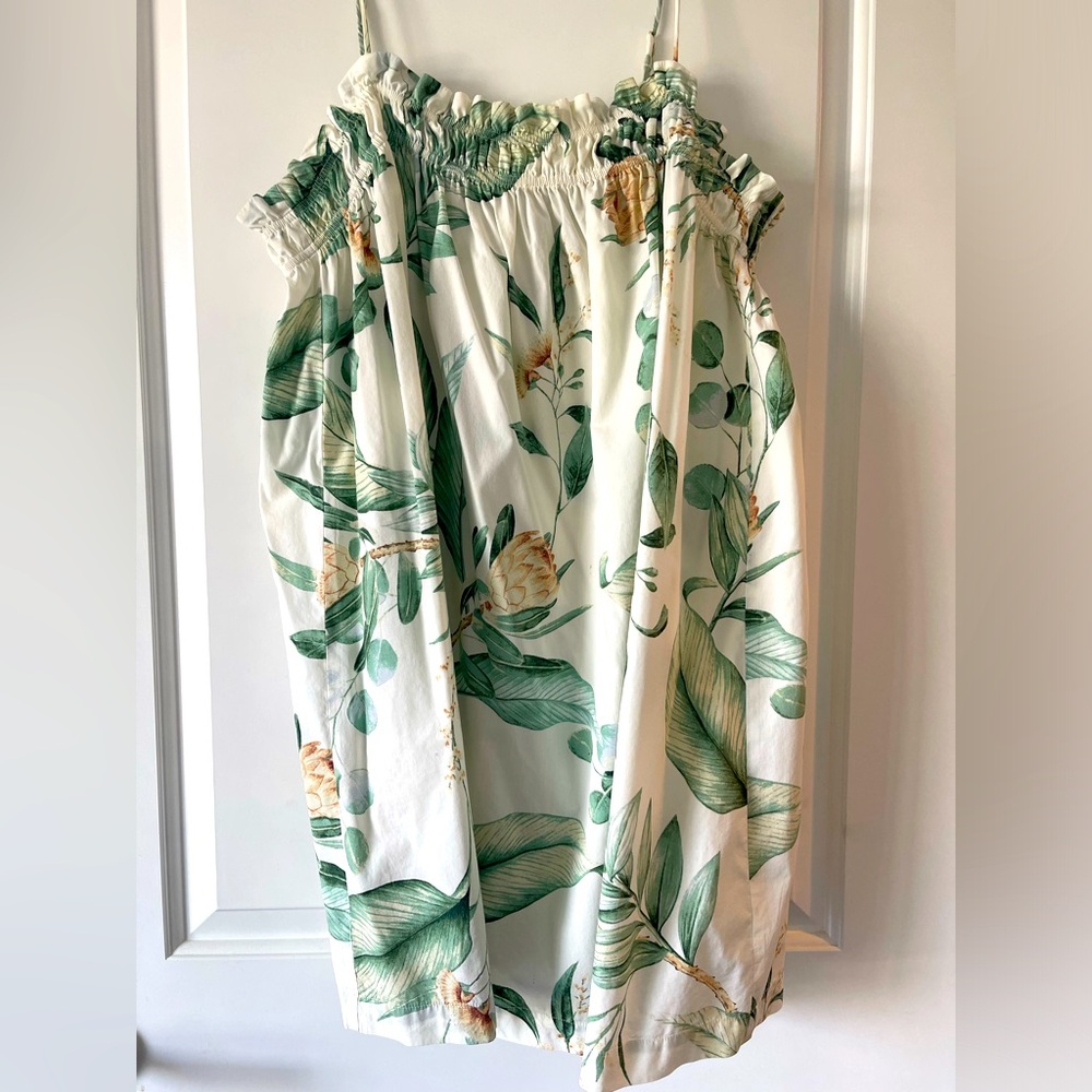H&M Floral Swim Coverup - Green and White